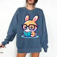 Adorable Book Lover Rabbit With Reading Glasses Cute Premium Comfort Colors Sweatshirt Blue Jean Adorable Book Lover Rabbit With Reading Glasses Cute Premium Comfort Colors Sweatshirt Blue Jean