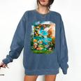 Aqua In The Skies Frutiger Aero Comfort Colors Sweatshirt Blue Jean