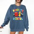 Back To School Checkered Book Pencil Groovy Teacher Student Comfort Colors Sweatshirt Blue Jean Back To School Checkered Book Pencil Groovy Teacher Student Comfort Colors Sweatshirt Blue Jean