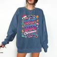 Back To-The 80 s Christmas Retro Cassette Boombox Nostalgia Comfort Colors Sweatshirt Blue Jean