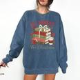 All Booked For Christmas Coquette Xmas Book Club Book Lovers Comfort Colors Sweatshirt Blue Jean