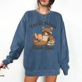 Bookish Feral Moms Book Club Raccoon Mother's Day Bookworm Comfort Colors Sweatshirt Blue Jean Bookish Feral Moms Book Club Raccoon Mother's Day Bookworm Comfort Colors Sweatshirt Blue Jean