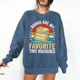 Books Are My Favorite Time Machines Comfort Colors Sweatshirt Blue Jean