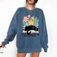 Cat Meme I Like Cats And Books And Maybe Three People Comfort Colors Sweatshirt Blue Jean