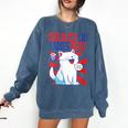 Childless Cat Ladies Vote Kamala Harris Cute Comic Book Cat Comfort Colors Sweatshirt Blue Jean Childless Cat Ladies Vote Kamala Harris Cute Comic Book Cat Comfort Colors Sweatshirt Blue Jean
