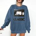 Classic VHS Tape Nostalgia Retro Comfort Colors Sweatshirt Blue Jean