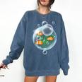 Clownfish Anemonefish Bubbles Water Frutiger Aero Y2K Style Comfort Colors Sweatshirt Blue Jean