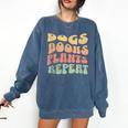 Colorful Dogs Books Plants Repeat Comfort Colors Sweatshirt Blue Jean