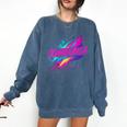Cowabunga Retro 80s 90s Nostalgia Slang Neon Grunge Art Comfort Colors Sweatshirt Blue Jean