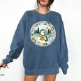 Duck Wilderness Book Reading Illustration Floral Comfort Colors Sweatshirt Blue Jean