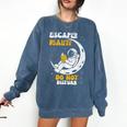 Escaped Reality Do Not Disturb Book Lover Comfort Colors Sweatshirt Blue Jean