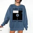Floppy Disk Computer Nostalgia Fun PC Enthusiast History Comfort Colors Sweatshirt Blue Jean