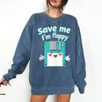 Floppy Disk Retro Tech Nostalgia Old School Computing Humor Comfort Colors Sweatshirt Blue Jean Floppy Disk Retro Tech Nostalgia Old School Computing Humor Comfort Colors Sweatshirt Blue Jean