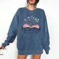 Floral Book A New Chapter Begins Retired 2026 Retirement Comfort Colors Sweatshirt Blue Jean