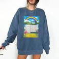 Frutiger Aero Aesthetic Rainbow Glitch Art Comfort Colors Sweatshirt Blue Jean
