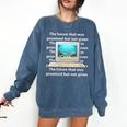 Frutiger Aero Aesthetic Tech The Future That Was Promised Comfort Colors Sweatshirt Blue Jean