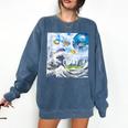 Frutiger Aero Aesthetic Tech Great Wave Of Kanagawa Fishes Comfort Colors Sweatshirt Blue Jean Frutiger Aero Aesthetic Tech Great Wave Of Kanagawa Fishes Comfort Colors Sweatshirt Blue Jean