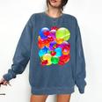 Frutiger Aero Aesthetic Tech Orb Pattern Heart Cherry Lips Comfort Colors Sweatshirt Blue Jean