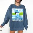 Frutiger Aero Aesthetic Tech Water Fishes Monitor Screen Comfort Colors Sweatshirt Blue Jean Frutiger Aero Aesthetic Tech Water Fishes Monitor Screen Comfort Colors Sweatshirt Blue Jean