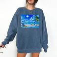 Frutiger Aero Beach Y2k Aesthetic Palm Tree Sand Ocean Premium Comfort Colors Sweatshirt Blue Jean