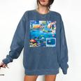 Frutiger Aero Retro Vibes Y2K Retro Grunge Comfort Colors Sweatshirt Blue Jean