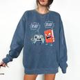 Gamer Book Lover Girl Women Bookworm Video Gaming Daughter Comfort Colors Sweatshirt Blue Jean