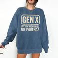 Gen X Lots Of Memories No Evidence Retro Nostalgia Premium Tri-Blend Comfort Colors Sweatshirt Blue Jean