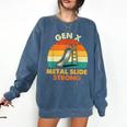 Gen X Slide Strong Generation X Gen Xer Nostalgia Comfort Colors Sweatshirt Blue Jean