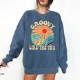 Groovy Like The 70s Aesthetic Nostalgia 1970's Retro Comfort Colors Sweatshirt Blue Jean