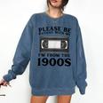 Over The Hill Please Be Patient I'm From The 1900s VHS Comfort Colors Sweatshirt Blue Jean