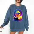 Humor Rubber Duck Reading Book Comfort Colors Sweatshirt Blue Jean