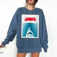 Jaws 2025 Classic Movie Nostalgia Comfort Colors Sweatshirt Blue Jean