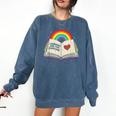 Libraries Are For Everyone Book LGBTQ Ally Gay Pride Month Comfort Colors Sweatshirt Blue Jean