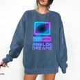 Lofi Reverie Analog Dreams Pixel 90s Desktop VHS Nostalgia Comfort Colors Sweatshirt Blue Jean