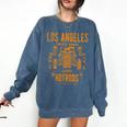 Los Angeles Hotrods Automotive Nostalgia Distressed Premium Tri-Blend Comfort Colors Sweatshirt Blue Jean
