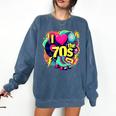 I Love The 70s Retro Cassette Roller Vinyl Nostalgia Vibes Premium Tri-Blend Comfort Colors Sweatshirt Blue Jean