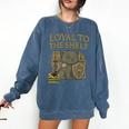 Loyal To The Shelf Knight Panther Book Lover Comfort Colors Sweatshirt Blue Jean