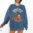 North Pole Book Club Gingerbread Christmas Reading Comfort Colors Sweatshirt Blue Jean