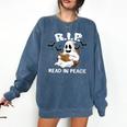 October Reading And Library Awareness Books And Boos Comfort Colors Sweatshirt Blue Jean
