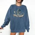 Octopus Reading Book Coffee Book Lover Bookworm Nerd Comfort Colors Sweatshirt Blue Jean