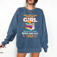 Once Upon A Time There Was A Girl Who Loves Books And Cats Comfort Colors Sweatshirt Blue Jean Once Upon A Time There Was A Girl Who Loves Books And Cats Comfort Colors Sweatshirt Blue Jean