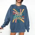BE PATIENT I'M FROM THE 1900s RETRO SUNSET 90s 80s 70s Comfort Colors Sweatshirt Blue Jean