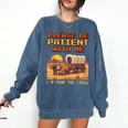 Please Be Patient I'm From The 1900s Retro Pixel Art Comfort Colors Sweatshirt Blue Jean