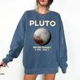Pluto Never Forget 1930-2006 Planet Space Science Nostalgia Comfort Colors Sweatshirt Blue Jean
