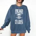 Read Banned Books PET DOGS FIGHT EVIL Read Banned Books Dog Comfort Colors Sweatshirt Blue Jean