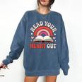 Read Your Heart Out Book Lovers Emotional Fall Vibes Comfort Colors Sweatshirt Blue Jean