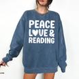 Reading I Love Books And Reading Comfort Colors Sweatshirt Blue Jean