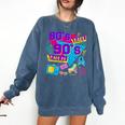 Retro 1980s 80's Baby 1990s 90's Made Me Nostalgia Birthday Comfort Colors Sweatshirt Blue Jean