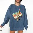 Retro Cassette Tape & Pencil Rewind Nostalgia Party 80s 90s Premium Comfort Colors Sweatshirt Blue Jean