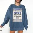 Retro Computer Dialog Box 90s Desktop Interface Nostalgia Comfort Colors Sweatshirt Blue Jean